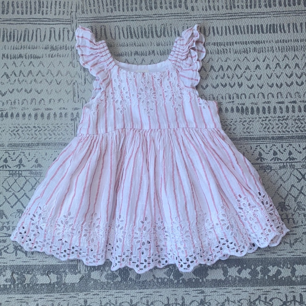 Baby Gap Dress- white and red stripe. Size 6-12 months